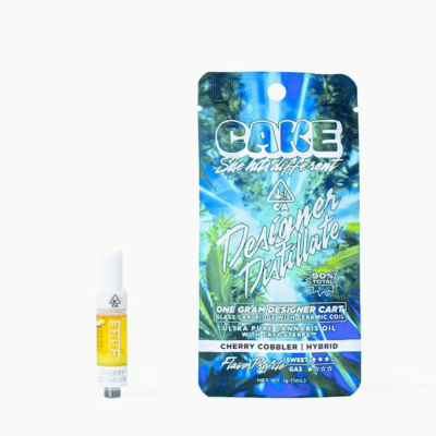 Cherry Cobbler Cake cart, 1G designer distillate 510 cartridge with bold cherry and baked pastry
